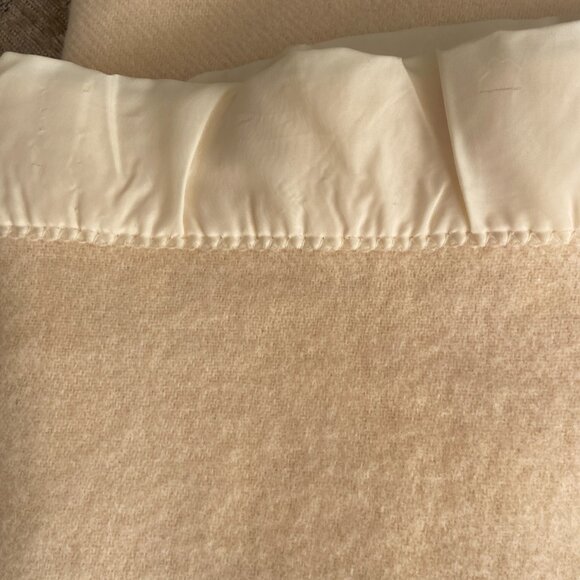 Pure Virgin Wool Blanket Eaton Cream Vintage - Picture 4 of 7